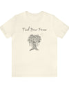 Find Your Peace mandala tree- with dove  Unisex Jersey Short Sleeve Tee- 15 colors