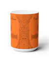 Find your Balance mandala orange background **Ceramic Mug 15oz