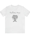 Find Your Peace mandala tree- with dove  Unisex Jersey Short Sleeve Tee- 15 colors