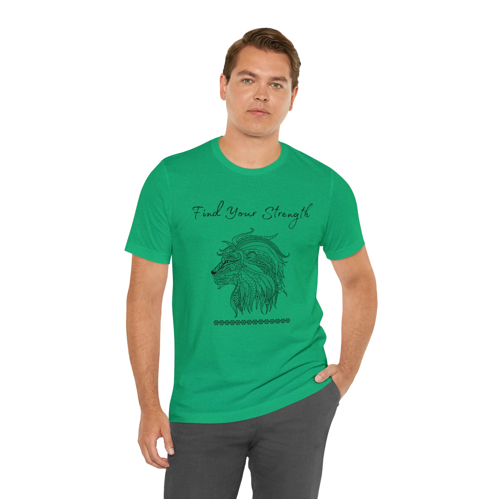 Find Your Strength Lion Mandala Unisex Jersey Short Sleeve Tee 15 colors