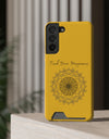 Phone Case With Card Holder Happiness Mandala -Yellow