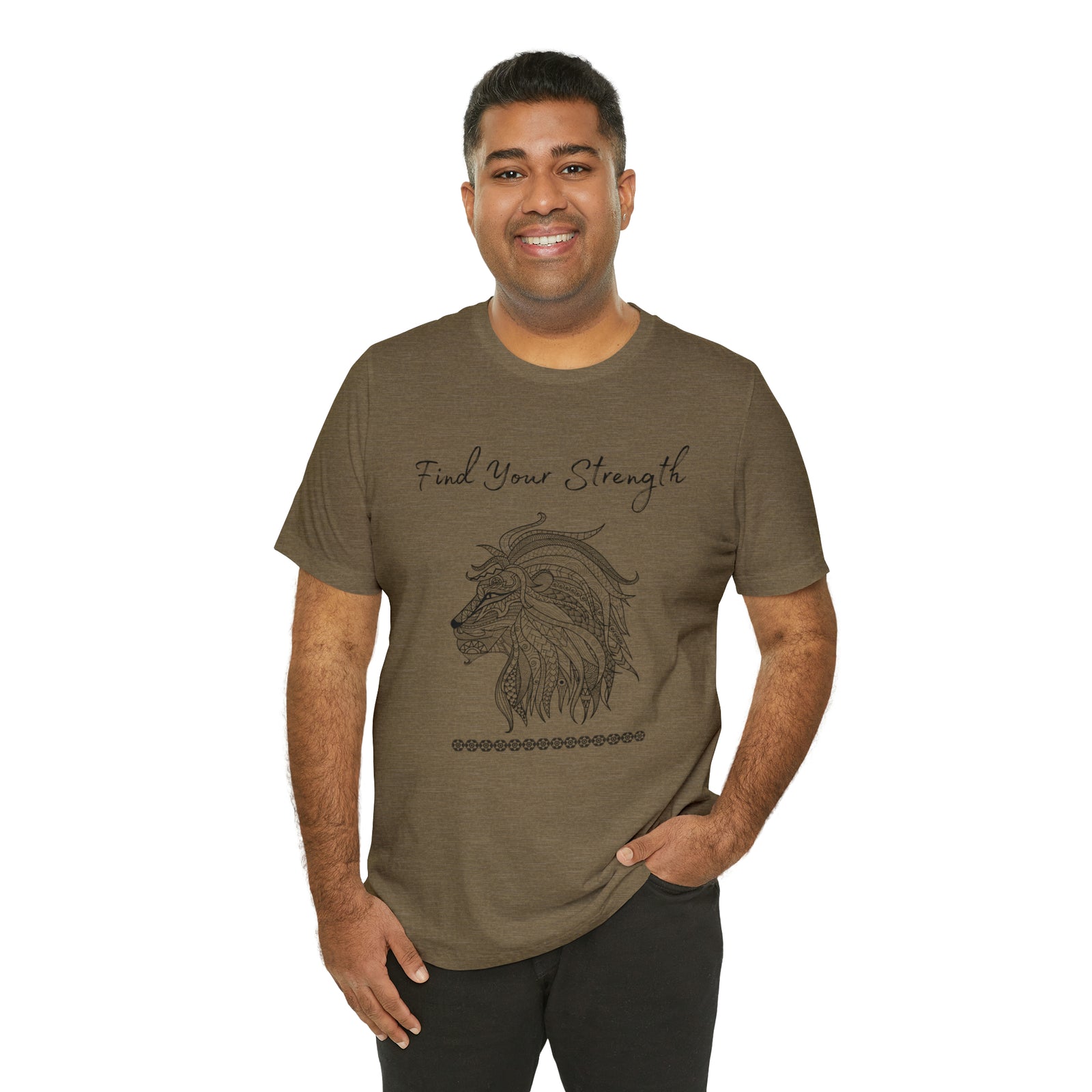 Find Your Strength Lion Mandala Unisex Jersey Short Sleeve Tee 15 colors