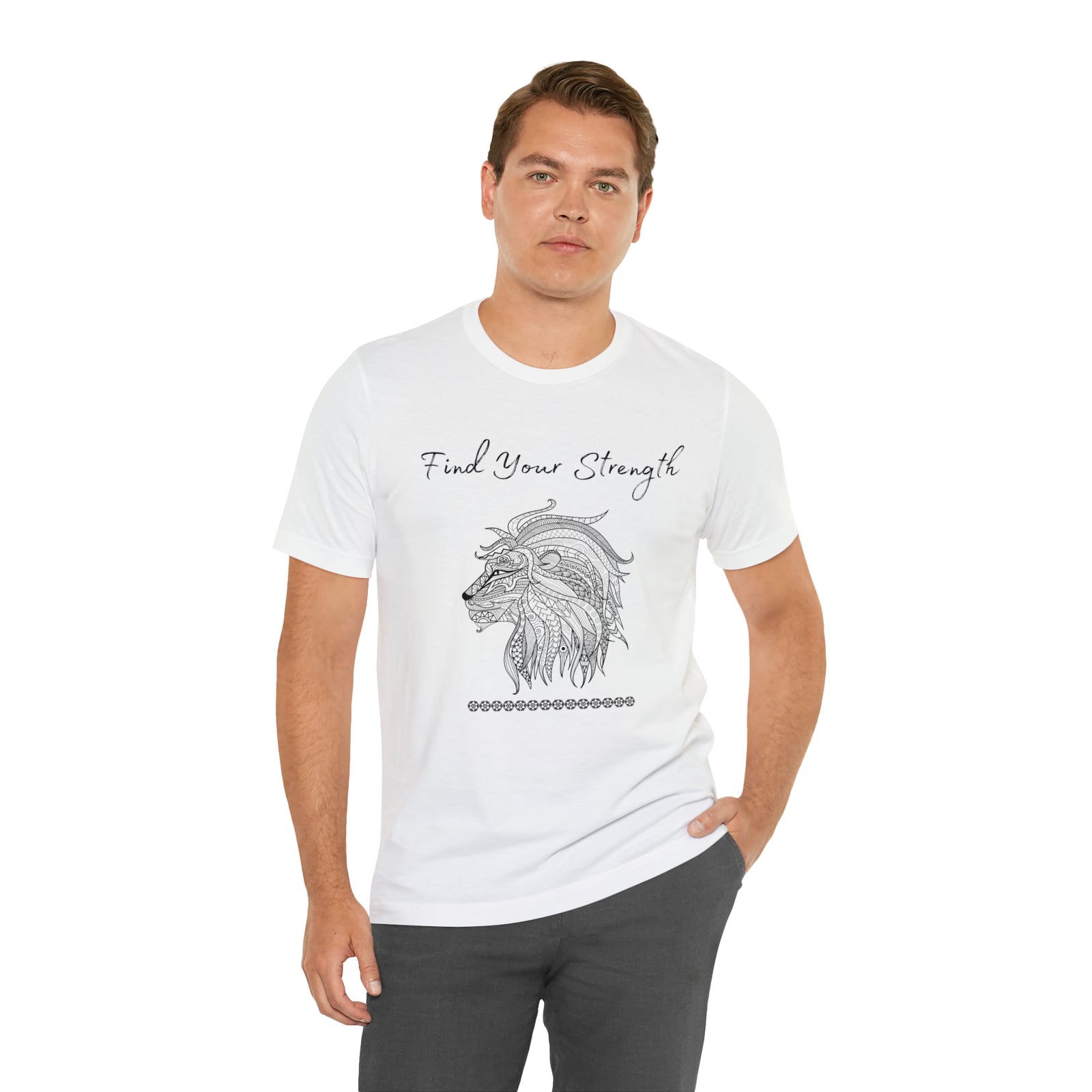 Find Your Strength Lion Mandala Unisex Jersey Short Sleeve Tee 15 colors