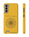 Phone Case With Card Holder Happiness Mandala -Yellow