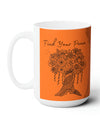 Find your Peace mandala tree orange background **Ceramic Mug 15oz