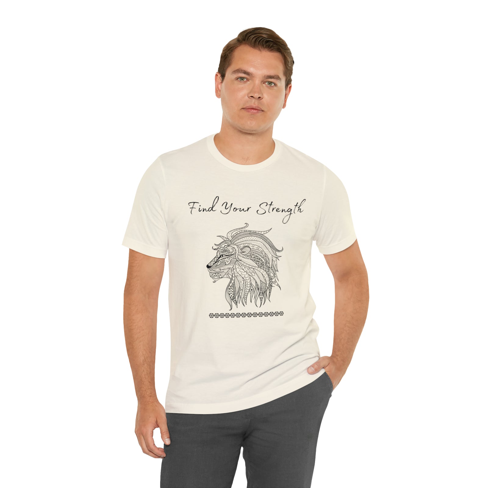 Find Your Strength Lion Mandala Unisex Jersey Short Sleeve Tee 15 colors