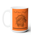 Find your Strength Lion mandala orange background **Ceramic Mug 15oz