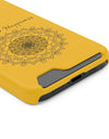 Phone Case With Card Holder Happiness Mandala -Yellow