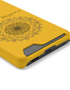 Phone Case With Card Holder Happiness Mandala -Yellow