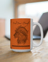 Find your Strength Lion mandala orange background **Ceramic Mug 15oz