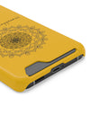 Phone Case With Card Holder Happiness Mandala -Yellow