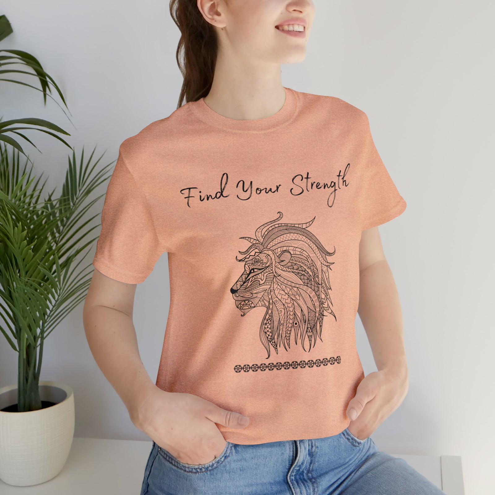 Find Your Strength Lion Mandala Unisex Jersey Short Sleeve Tee 15 colors