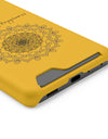 Phone Case With Card Holder Happiness Mandala -Yellow