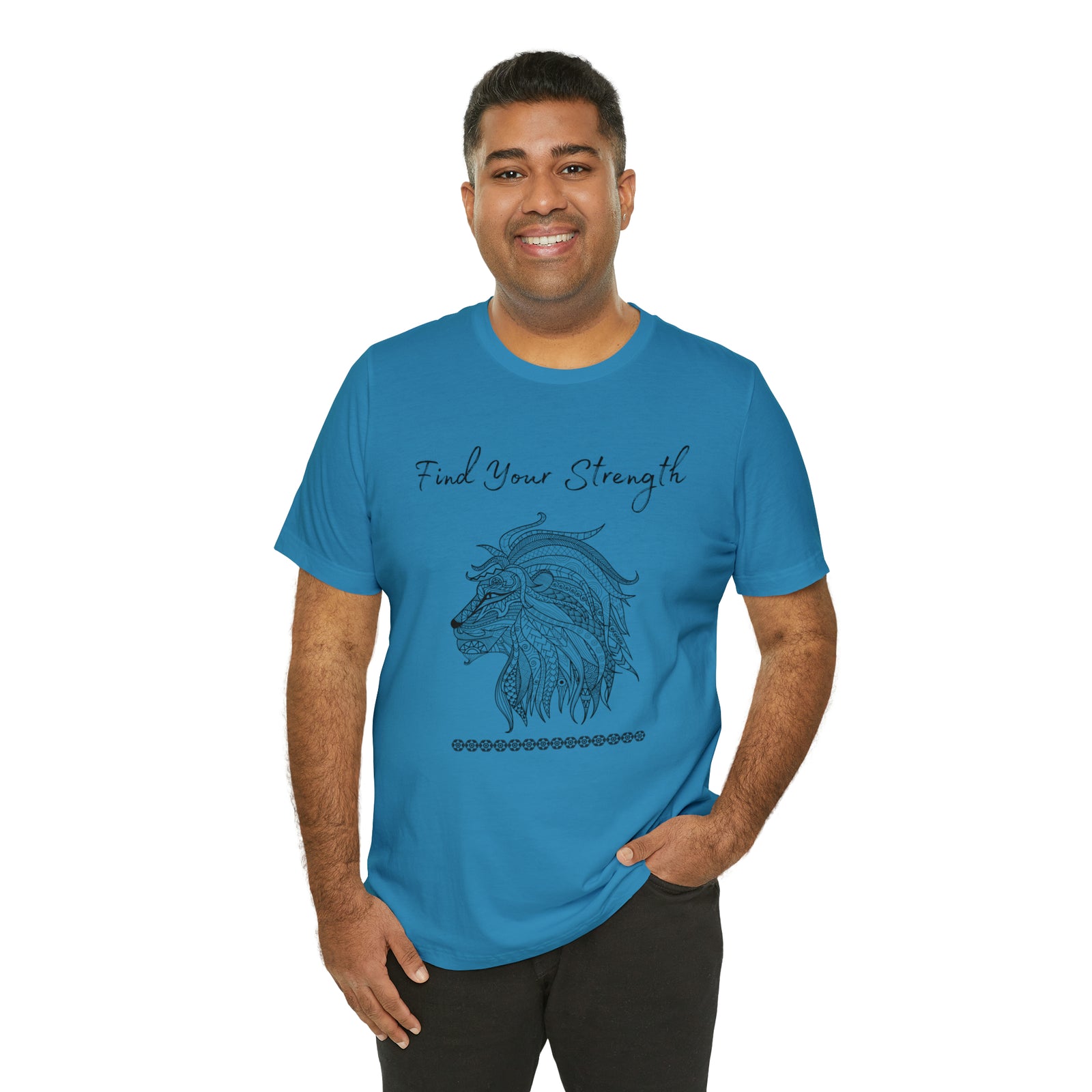 Find Your Strength Lion Mandala Unisex Jersey Short Sleeve Tee 15 colors