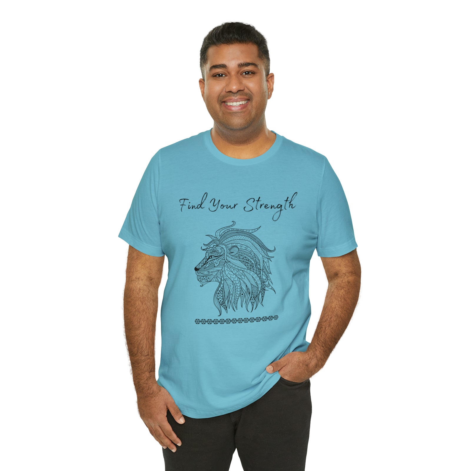 Find Your Strength Lion Mandala Unisex Jersey Short Sleeve Tee 15 colors