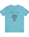 Find Your Peace mandala tree- with dove  Unisex Jersey Short Sleeve Tee- 15 colors