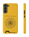 Phone Case With Card Holder Happiness Mandala -Yellow