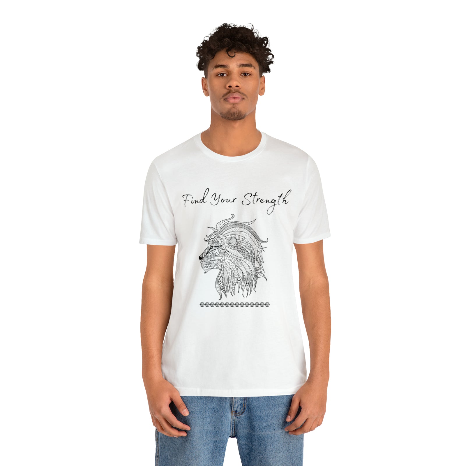 Find Your Strength Lion Mandala Unisex Jersey Short Sleeve Tee 15 colors