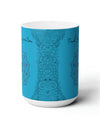 Find your Inspiration butterfly mandala Turquoise Blue background **Ceramic Mug 15oz