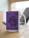 Find your Strength Lion mandala purple background **Ceramic Mug 15oz