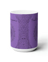 Find your Happiness mandala Purple violet background **Ceramic Mug 15oz