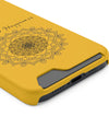 Phone Case With Card Holder Happiness Mandala -Yellow