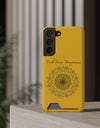 Phone Case With Card Holder Happiness Mandala -Yellow