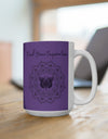 Find your Inspiration butterfly mandala Purple  background **Ceramic Mug 15oz