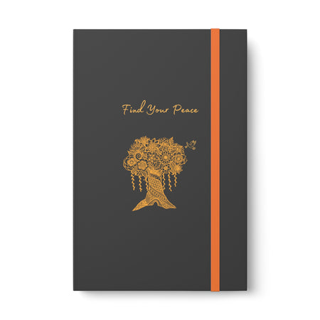 Find your Peace Mandala Tree  and dove design with inside Color Contrast Notebook - Ruled Journal