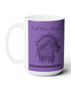 Find your Strength Lion mandala purple background **Ceramic Mug 15oz