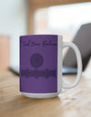 Find your Balance mandala Purple background **Ceramic Mug 15oz