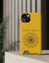 Phone Case With Card Holder Happiness Mandala -Yellow