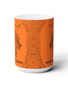 Find your Strength Lion mandala orange background **Ceramic Mug 15oz