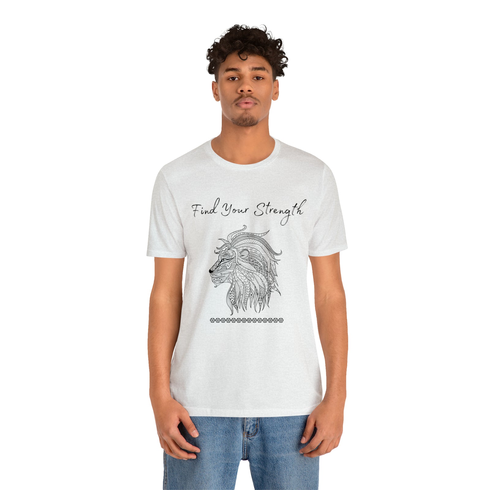 Find Your Strength Lion Mandala Unisex Jersey Short Sleeve Tee 15 colors