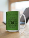 Find your Inspiration butterfly mandala Green background **Ceramic Mug 15oz