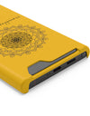 Phone Case With Card Holder Happiness Mandala -Yellow