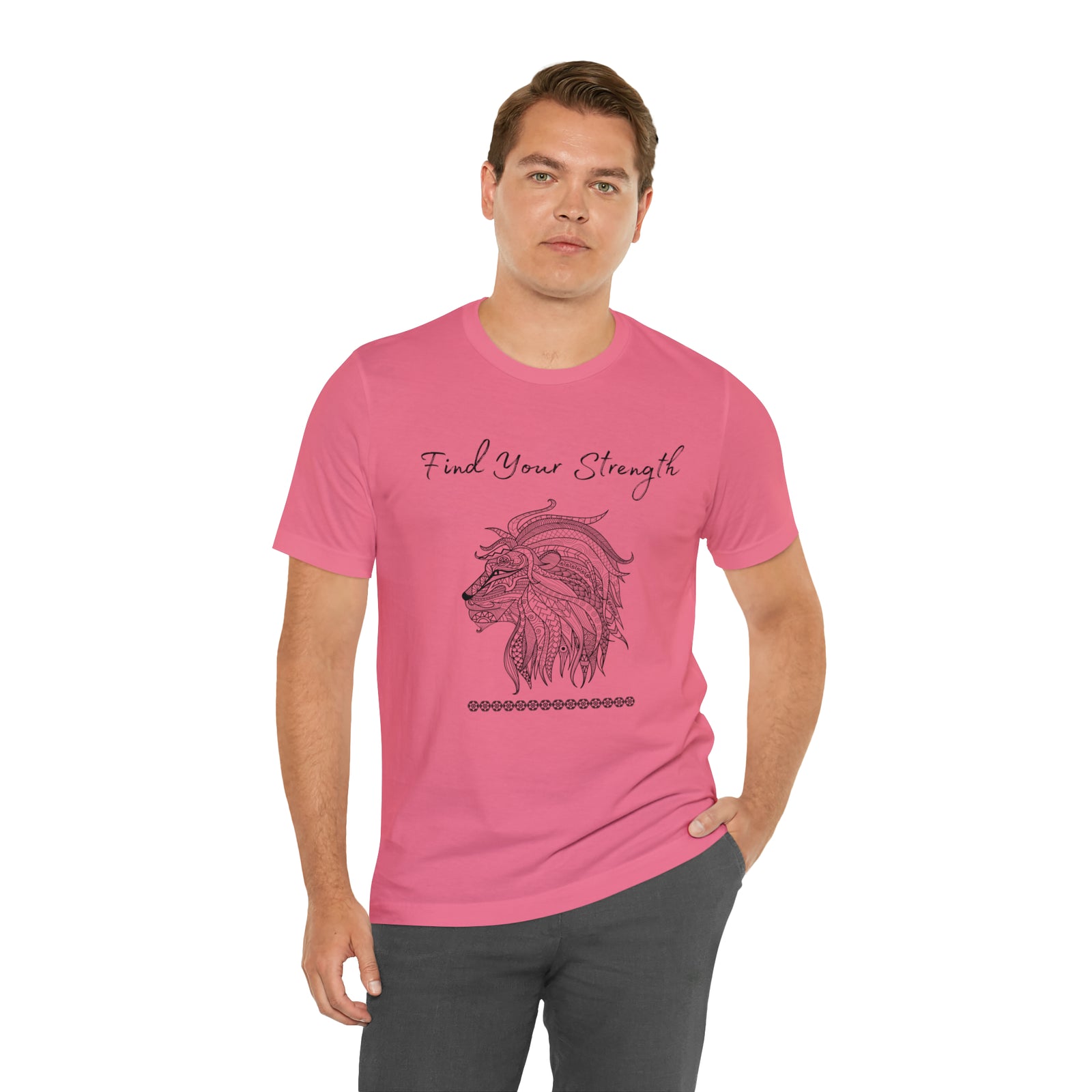 Find Your Strength Lion Mandala Unisex Jersey Short Sleeve Tee 15 colors