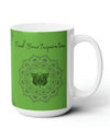 Find your Inspiration butterfly mandala Green background **Ceramic Mug 15oz