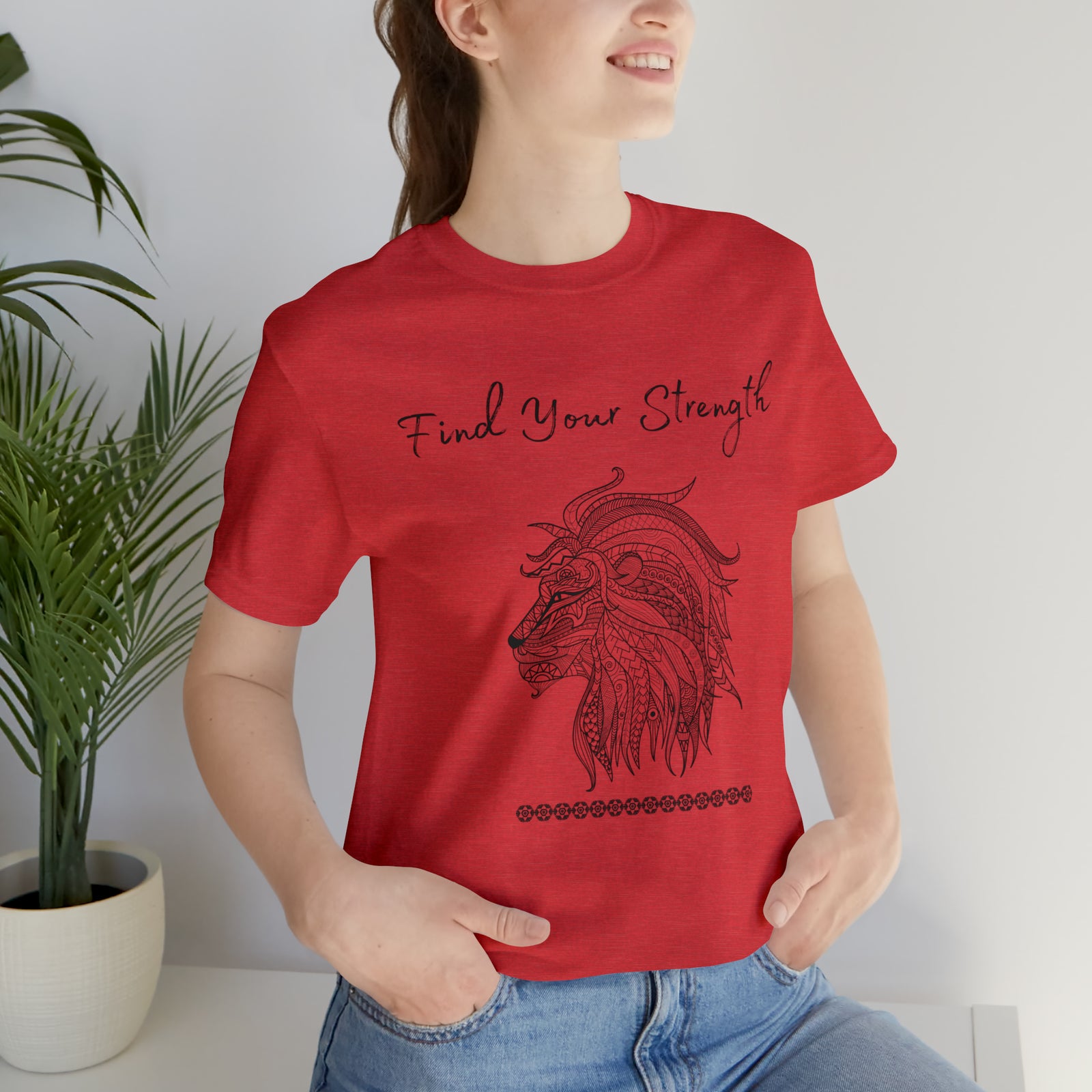 Find Your Strength Lion Mandala Unisex Jersey Short Sleeve Tee 15 colors