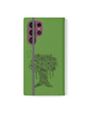 Phone Flip faux leather case with pockets and card storage. Peace Tree Mandala design-Green