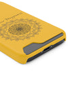 Phone Case With Card Holder Happiness Mandala -Yellow