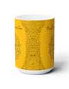 Find your Inspiration butterfly mandala Yellow background **Ceramic Mug 15oz