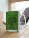 Find your Peace mandala tree green background **Ceramic Mug 15oz