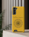 Phone Case With Card Holder Happiness Mandala -Yellow