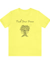 Find Your Peace mandala tree- with dove  Unisex Jersey Short Sleeve Tee- 15 colors