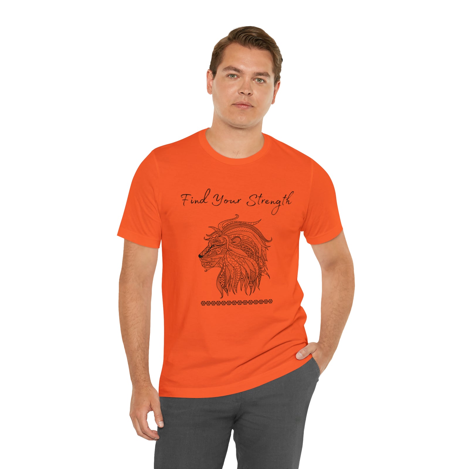 Find Your Strength Lion Mandala Unisex Jersey Short Sleeve Tee 15 colors