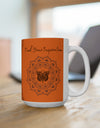 Find your Inspiration butterfly mandala orange background **Ceramic Mug 15oz