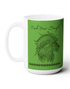 Find your Strength Lion mandala Green background **Ceramic Mug 15oz